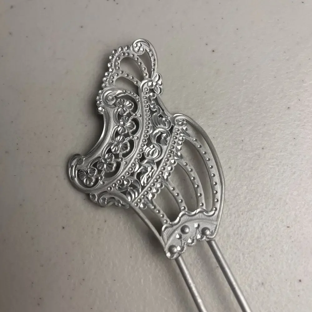 Hair Pin Stick Lot Victorian Style Filigree Ball Flower Mother Of Pearl 6 Pieces